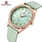 Naviforce Women's Watch - Lime Green & Mother of Pearl Dial - Ultrasoft Leather Strap - 1 Year Warranty