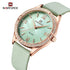 Naviforce Women's Watch - Lime Green & Mother of Pearl Dial - Ultrasoft Leather Strap - 1 Year Warranty