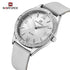 Naviforce Women's Watch - Classic Grey & Mother of Pearl Dial - Ultrasoft Leather Strap - 1 Year Warranty