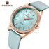Naviforce Women's Watch - Baby Blue & Mother of Pearl Dial - Ultrasoft Leather Strap - 1 Year Warranty