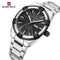 Naviforce Men's Watch - Sparkling Black & Silver - Date & Day Feature - Steel Strap - 1 Year Warranty