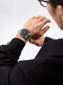 Naviforce Men's Watch - Sparkling Black & Silver - Date & Day Feature - Steel Strap - 1 Year Warranty