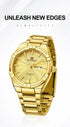 Naviforce Men's Watch - Sparkling Gold Plated - Date & Day Feature - Steel Strap - 1 Year Warranty