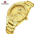 Naviforce Men's Watch - Sparkling Gold Plated - Date & Day Feature - Steel Strap - 1 Year Warranty