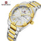 Naviforce Men's Watch - Gold & Sparkling Silver - Date & Day Feature - Steel Strap - 1 Year Warranty