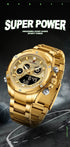 Naviforce Men's Watch - Analog + Digital - Sparkling Gold - Steel Strap - 1 Year Warranty