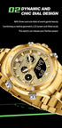 Naviforce Men's Watch - Analog + Digital - Sparkling Gold - Steel Strap - 1 Year Warranty