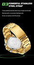 Naviforce Men's Watch - Analog + Digital - Sparkling Gold - Steel Strap - 1 Year Warranty