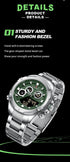 Naviforce Men's Watch - Analog + Digital - Sparkling Silver & Jungle Green - Steel Strap - 1 Year Warranty