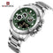 Naviforce Men's Watch - Analog + Digital - Sparkling Silver & Jungle Green - Steel Strap - 1 Year Warranty