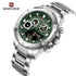 Naviforce Men's Watch - Analog + Digital - Sparkling Silver & Jungle Green - Steel Strap - 1 Year Warranty