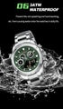 Naviforce Men's Watch - Analog + Digital - Sparkling Silver & Jungle Green - Steel Strap - 1 Year Warranty
