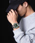 Naviforce Men's Watch - Analog + Digital - Sparkling Silver & Jungle Green - Steel Strap - 1 Year Warranty