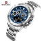 Naviforce Men's Watch - Analog + Digital - Sparkling Blue & Silver - Steel Strap - 1 Year Warranty