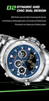 Naviforce Men's Watch - Analog + Digital - Sparkling Blue & Silver - Steel Strap - 1 Year Warranty