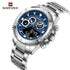 Naviforce Men's Watch - Analog + Digital - Sparkling Blue & Silver - Steel Strap - 1 Year Warranty