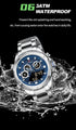 Naviforce Men's Watch - Analog + Digital - Sparkling Blue & Silver - Steel Strap - 1 Year Warranty