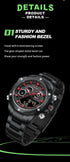 Naviforce Men's Watch - Analog + Digital - Sparkling Black & Red - Steel Strap - 1 Year Warranty