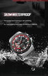 Naviforce Men's Watch - Chronograph - Sparkling Black & Red - Genuine Leather Strap - 1 Year Warranty