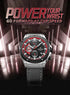 Naviforce Men's Watch - Chronograph - Sparkling Black & Red - Genuine Leather Strap - 1 Year Warranty