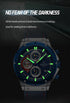 Naviforce Men's Watch - Chronograph - Sparkling Blue & Red - Genuine Leather Strap - 1 Year Warranty