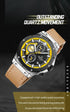 Naviforce Men's Watch - Chronograph - Camel Brown & Black - Genuine Leather Strap - 1 Year Warranty