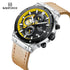 Naviforce Men's Watch - Chronograph - Camel Brown & Black - Genuine Leather Strap - 1 Year Warranty