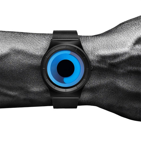 Niovani Quantum (Black) - Men's Watch - Stainless Steel Strap - 1 Year Warranty - Water Resistance