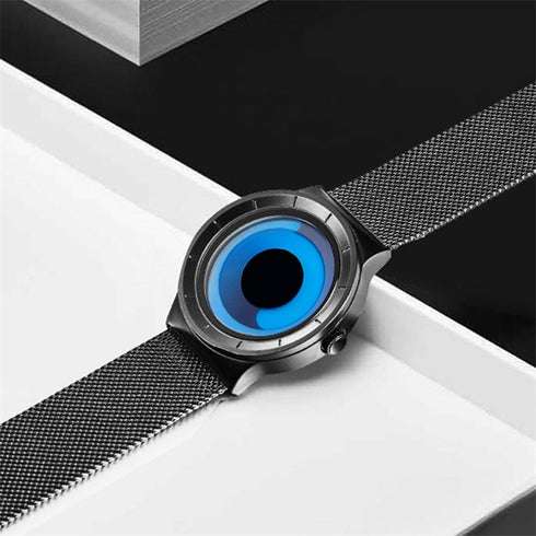 Niovani Quantum (Black) - Men's Watch - Stainless Steel Strap - 1 Year Warranty - Water Resistance