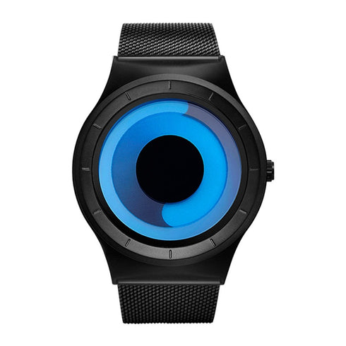 Niovani Quantum (Black) - Men's Watch - Stainless Steel Strap - 1 Year Warranty - Water Resistance