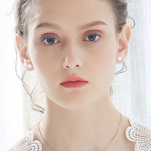 Pearl With Me - Chic Earrings - 925 Sterling Silver (Chandi) Necklace - European Pearls - Free Gift Packaging!