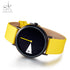 Shengke Window - Women's Watch -Vibrant Yellow & Classic Black - Genuine Leather - 1 Year Warranty - Water Resistant! - Free Box Packaging!