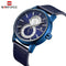 Naviforce Men's Electric Blue! - Genuine Leather! - Chronograph! - 1 Year Warranty!