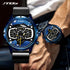 Sinobi Atomic - Men's Chronograph Watch - Water Resistant! - Blue & Black Attack! - Modern Silicon Strap! - 1 Year Warranty! - Free Box Packaging!