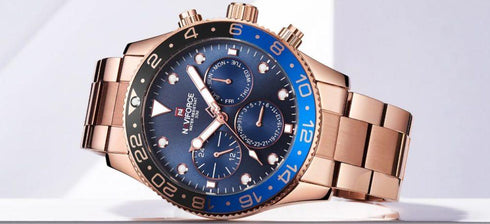 Naviforce Men's All Rose Gold - Chronograph! - 1 Year Warranty! - Limited Edition - Luxury Collection!