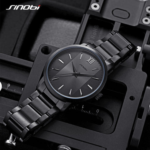 Sinobi Gentleman - Men's Watch - Classic Black! - Water Resistant! - Stainless Steel Strap! - 1 Year Warranty! - Ultra Slim!