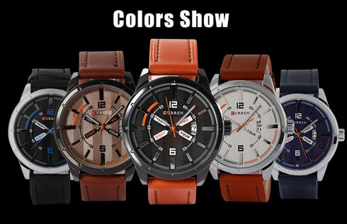 Curren Men's Vintage Look! - Classic Brown! - Sparkling Dial! - Date Function! - Box Packaging! - Water Resistant! - 1 Year Warranty!