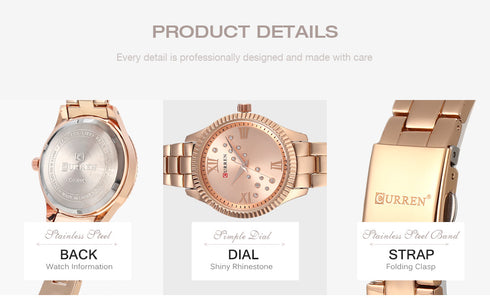 Curren Showstopper - Women's Watch - Rose Gold Plated - Majestic Dial - Water Resistant - 1 Year Warranty!