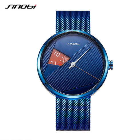 Sinobi Statement - Men's Watch - All Blue! - Water Resistant! - Stainless Steel Adjustable Strap! - 1 Year Warranty! - Ultra Slim!