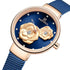 Naviforce Women's RoyaL Blue Rose Gold Blossom! - Adjustable Steel Strap! - 1 Year Warranty! - Water Resistant!