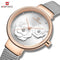 Naviforce Women's Silver Rose Gold Blossom! - Adjustable Steel Strap! - 1 Year Warranty! - Water Resistant!