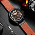 Curren Men's Futuristic Design! - Chronograph! - Classic Brown & Black! - Ultra Soft Leather! - 1 Year Warranty! - Ultra Slim!