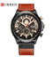 Curren Men's Futuristic Design! - Chronograph! - Classic Brown & Black! - Ultra Soft Leather! - 1 Year Warranty! - Ultra Slim!