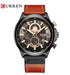 Curren Men's Futuristic Design! - Chronograph! - Classic Brown & Black! - Ultra Soft Leather! - 1 Year Warranty! - Ultra Slim!