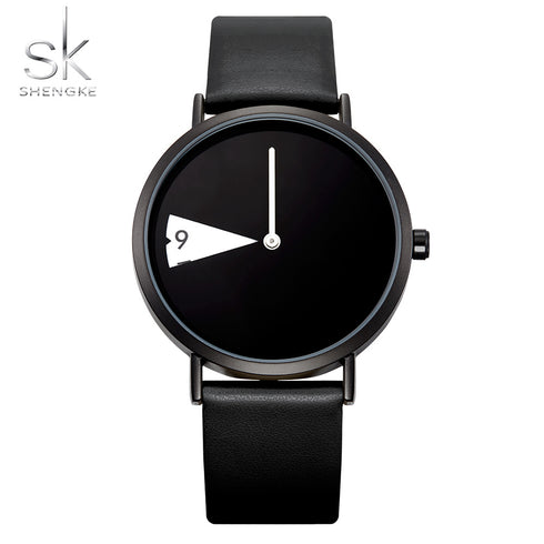 Shengke Window - Women's Watch - Classic Black - Genuine Leather - 1 Year Warranty - Water Resistant! - Free Box Packaging!