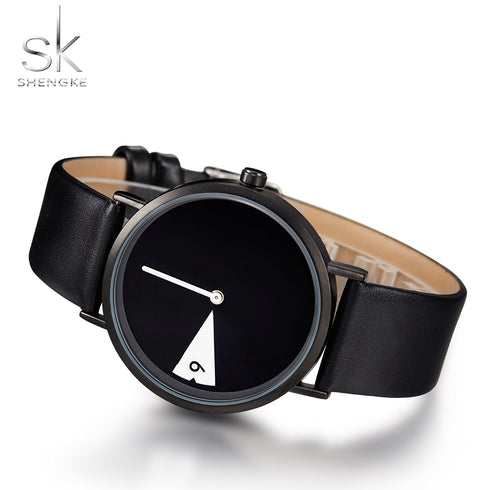 Shengke Window - Women's Watch - Classic Black - Genuine Leather - 1 Year Warranty - Water Resistant! - Free Box Packaging!