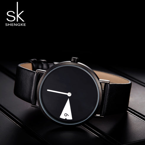 Shengke Window - Women's Watch - Classic Black - Genuine Leather - 1 Year Warranty - Water Resistant! - Free Box Packaging!