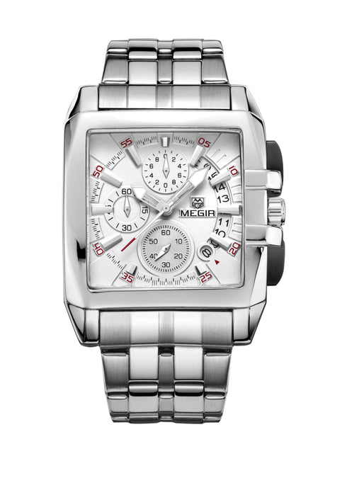 Megir - Men's Watch - 1 Year Warranty - Stainless Steel Strap - Chronograph - 3 ATM Water Resistant
