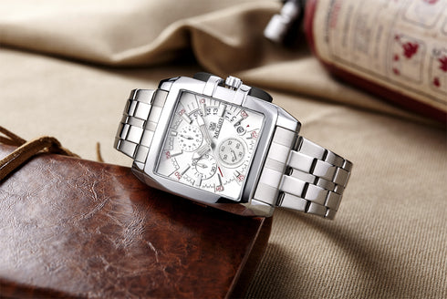 Megir - Men's Watch - 1 Year Warranty - Stainless Steel Strap - Chronograph - 3 ATM Water Resistant