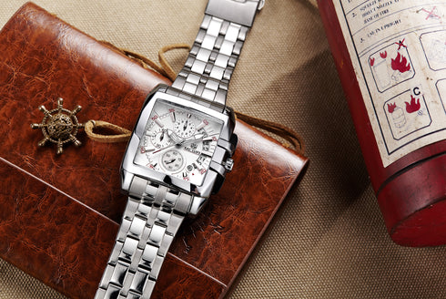 Megir - Men's Watch - 1 Year Warranty - Stainless Steel Strap - Chronograph - 3 ATM Water Resistant